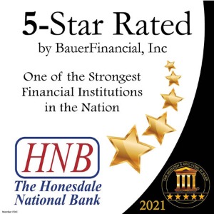 Bauer Financial 5-Star Rating scale with stars and HNB logo