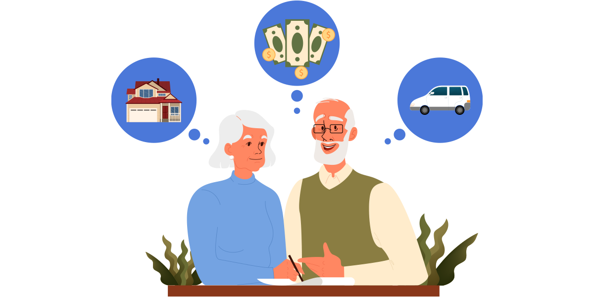 illustration of a couple thinking about retirement