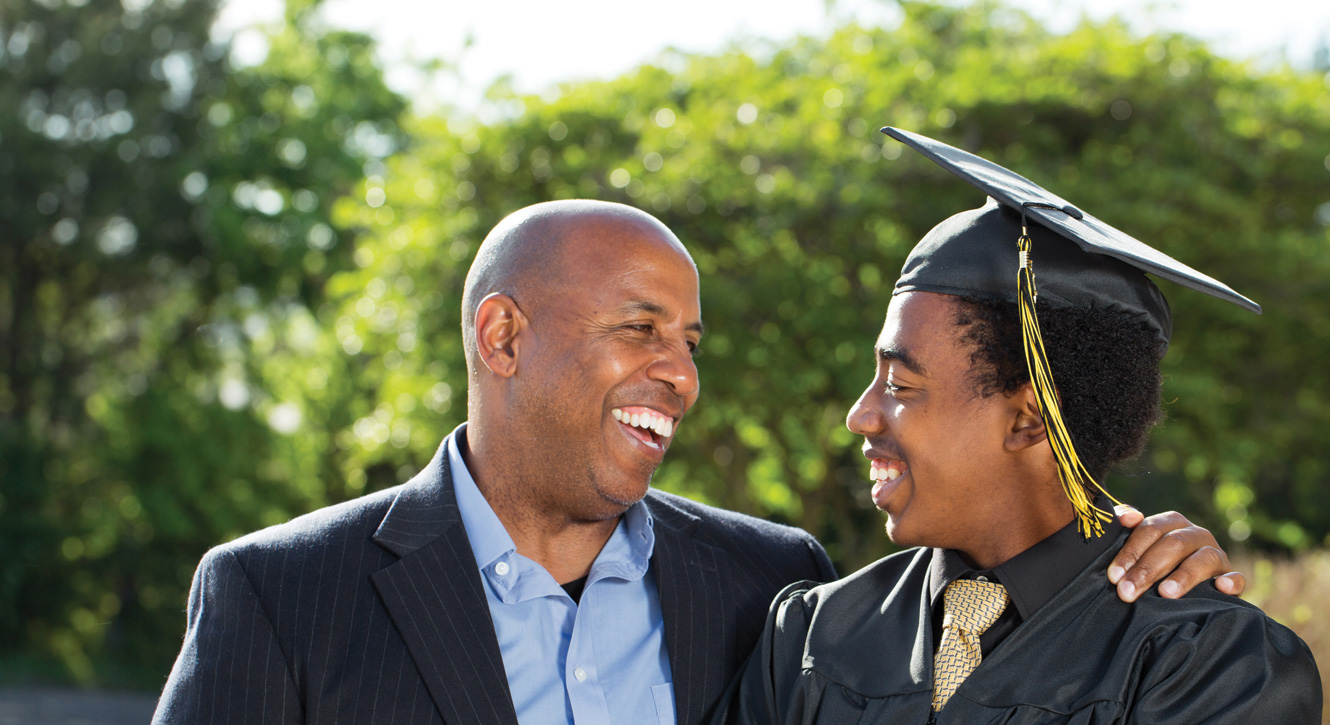 father and son at graduation