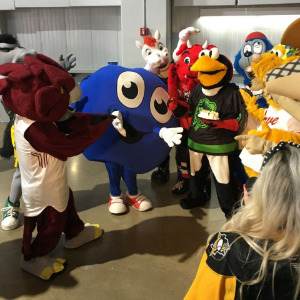 Blu with friends at Penguins' game